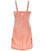 Color:Peach - Image 2 - Big Girls 7-16 Sleeveless Pocket-Front Twill Sheath Dress