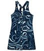 Truce Big Girls Sleeveless Racerback Printed Denim A-Line Dress, Color:Blue - Image 1