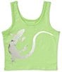 Truce Big Girls Sleeveless Wrap Around Reptile Screen Print Tank Top, Color:Light Green - Image 2