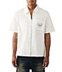 True Religion Buddha Face Graphic Short Sleeve Woven Shirt - Image 2