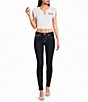 True Religion Crystal Cheetah Ribbed Notch V-Neck Cap Sleeve Tee - Image 3