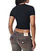True Religion Crystal Jaguar Graphis Printed Crew Neck Short Sleeve Baby Tee - Image 2