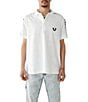 Color:Optic White - Image 1 - Damask Short Sleeve Polo Shirt
