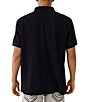 Color:Jet Black - Image 2 - Damask Short Sleeve Polo Shirt