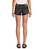 True Religion Joey Low Rise Flap Frayed Shorts, Color:Eclipse Black - Image 2