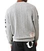 True Religion Logo Applique Long Sleeve Cable Knit Textured Fleece Lined Sweatshirt - Image 2