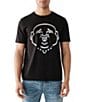 Color:Jet Black - Image 1 - Ombre Face Short Sleeve Graphic T-Shirt