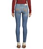 Color:Medium Wash - Image 2 - Rainbow Jennie Mid Rise Horseshoe Back Pocket Super Skinny Jeans