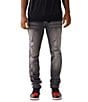 Color:Shooting Iron Grey Wash - Image 1 - Regular Fit Rocco Faded Grey Wash Skinny Leg Jeans