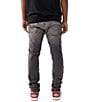 Color:Shooting Iron Grey Wash - Image 2 - Regular Fit Rocco Faded Grey Wash Skinny Leg Jeans