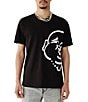 Color:Jet Black - Image 1 - Short Sleeve Buddha Face Graphic T-Shirt