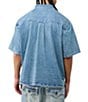 True Religion Short Sleeve Denim Logo Patchwork Shirt - Image 2