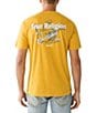 Color:Mineral Yellow - Image 1 - Short Sleeve Flocked Horseshoe Logo Graphic T-Shirt