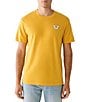 Color:Mineral Yellow - Image 2 - Short Sleeve Flocked Horseshoe Logo Graphic T-Shirt