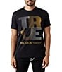 Color:Jet Black - Image 1 - Short Sleeve Lined True Graphic T-Shirt