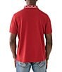 Color:Red Dahlia - Image 2 - Short Sleeve Relaxed Branded Collar Polo Shirt