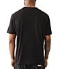 Color:Black - Image 2 - Short Sleeve Relaxed Chain Embroidered T-Shirt