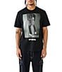 Color:Jet Black - Image 1 - Short Sleeve Relaxed Photo Real Stack T-Shirt