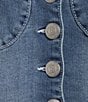 True Religion Stretch Denim Scoop Neck Button Front Corset Top, Color:Royal Indigo - Image 6