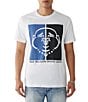 Color:Optic White - Image 1 - Two-Tone Buddha Face Short Sleeve Graphic T-Shirt