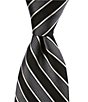 Turnbury Rami Striped Tie, Color:Black - Image 1