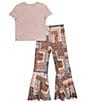 Tween Diva Big Girls Short-Sleeve Free Spirt T-Shirt & Printed Palazzo Pant Set, Color:Blush - Image 3