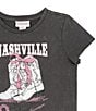 Tween Diva Big Girls Short Sleeve Nashville Graphic T-Shirt & Fringe-Trimmed Faux-Suede Skort Set, Color:Mauve - Image 3