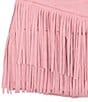 Tween Diva Big Girls Short Sleeve Nashville Graphic T-Shirt & Fringe-Trimmed Faux-Suede Skort Set, Color:Mauve - Image 4