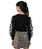 Tween Diva Big Girls Three-Dimensional-Butterfly-Sleeve Top & Patterned A-Line Skirt Set, Color:Black - Image 4