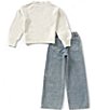 Tween Diva Big Girls Long Sleeve Bow Applique Sweater & Jeans Set - Image 2