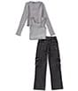 Tween Diva Big Girls Long Sleeve Cardigan, Camisole & Floral Patterned Jeans Set - Image 3