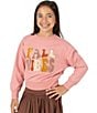 Tween Diva Big Girls Long Sleeve Fall Vibes Sweatshirt, Color:Mauve - Image 3