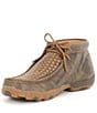 Color:Tan - Image 4 - Men's Driving Woven Moccasin Lace Up