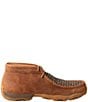 Color:Brown - Image 2 - Men's Driving Woven Leather Chukka Moccasins