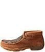 Color:Brown - Image 4 - Men's Driving Woven Leather Chukka Moccasins