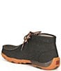 Color:Charcoal - Image 3 - Men's Leather Lace-Up Chukka Driving Moccasins