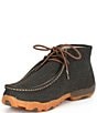 Color:Charcoal - Image 4 - Men's Leather Lace-Up Chukka Driving Moccasins