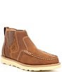 Color:Brown - Image 1 - Men's Pull-On Moc Toe Leather Boots