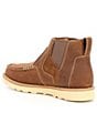 Color:Brown - Image 3 - Men's Pull-On Moc Toe Leather Boots