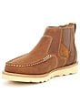 Color:Brown - Image 4 - Men's Pull-On Moc Toe Leather Boots