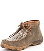 Color:Bomber Brown/Tooled - Image 4 - Women's Tooled Chukka Driving Mocs