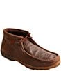 Color:Brown - Image 1 - Women's Tooled Leather Chukka Driving Mocs