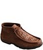 Color:Brown/Floral Tooled - Image 1 - Women's Tooled Turquoise Stud Chukka Driving Mocs