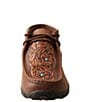 Color:Brown/Floral Tooled - Image 6 - Women's Tooled Turquoise Stud Chukka Driving Mocs