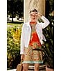 Color:Multi - Image 4 - Ella Medallion Paisley Print Ruffle Bateau Neck A-Line Dress
