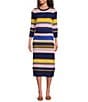 tyler boe Georgie Mix Stitch Coordinating Stripe Straight Midi Skirt, Color:Multi - Image 3