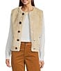 tyler boe Highland Crew Neck Patch Pocket Reversible Sherpa Sleeveless Vest, Color:Chestnut - Image 4