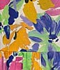 Color:Multi - Image 3 - Karlie Monet Floral Print Ruffle Trim Split V-Neck 3/4 Cuffed Sleeve Tiered A-Line Dress