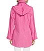 Color:Cheeky Pink - Image 2 - Newport Stand Collar Long Roll Sleeve Zipper Detail Rain Slicker Jacket