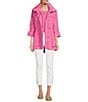 Color:Cheeky Pink - Image 3 - Newport Stand Collar Long Roll Sleeve Zipper Detail Rain Slicker Jacket